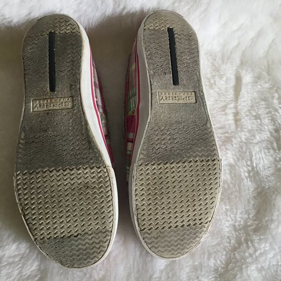 Sperry Pink Plaid Bahama Skimmer Boat Shoes - Picture 8 of 9